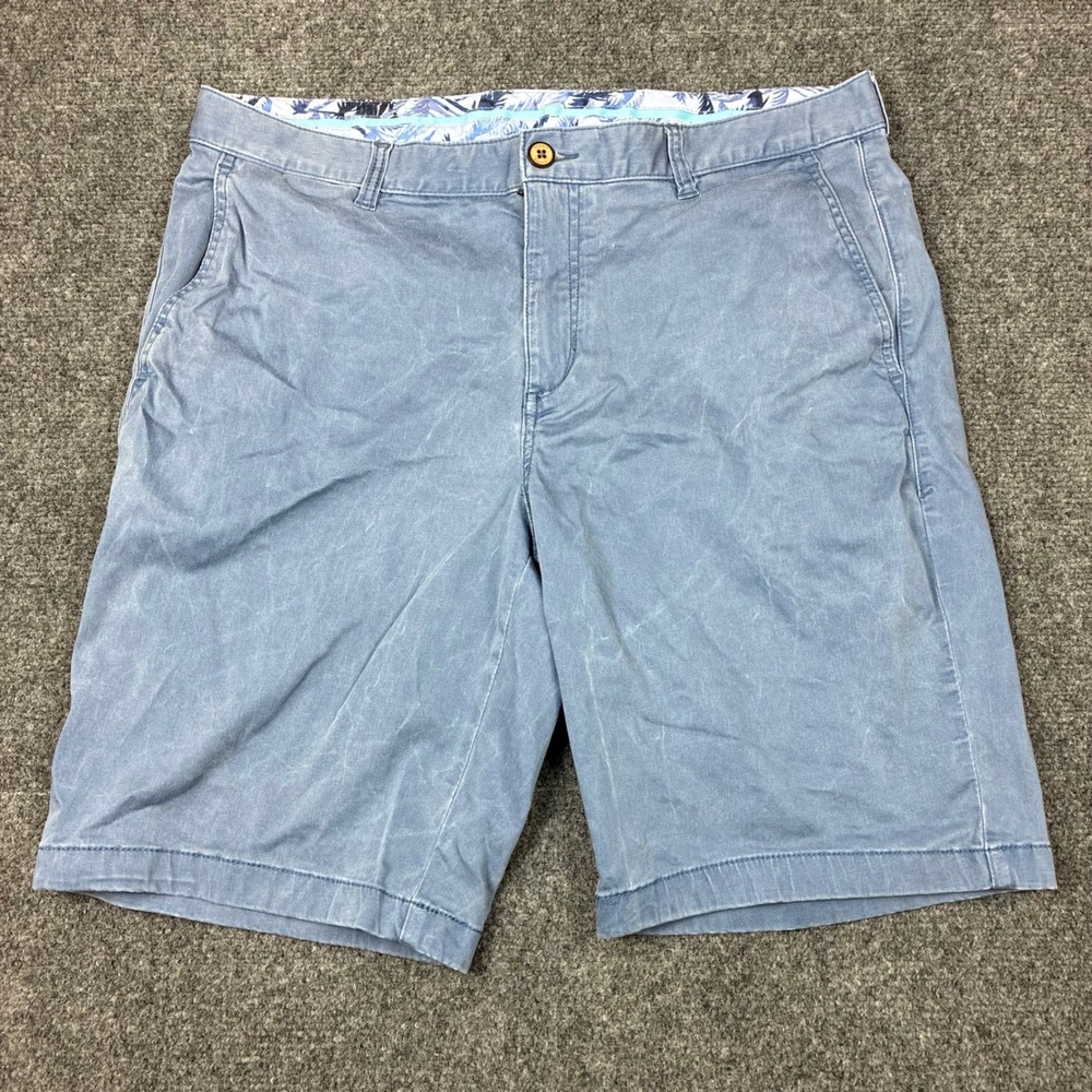Tommy Bahama Boracay Shorts Mens Size 36W Blue Cotton Tencel Flat Front Stretch